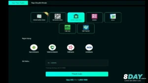 Một số cách nạp tiền 8Day phổ biến hiện nay